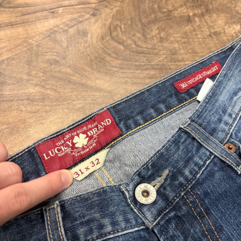Vintage Y2K Lucky Brand Jeans Mens 32x32 Blue 361 Vintage Straight Denim Pants - Picture 5 of 8